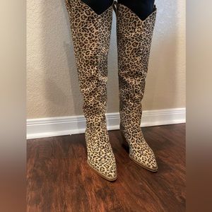 Gianni Bini Leopard Boots size 8.5